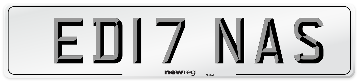 ED17 NAS Number Plate from New Reg